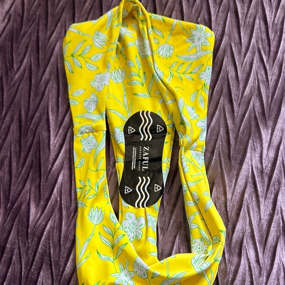 Zaful Yellow Floral One Piece Swimsuit - Picture 3 of 4